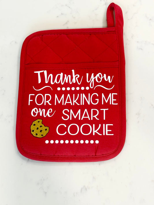 One Smart Cookie Pot Holder - Red